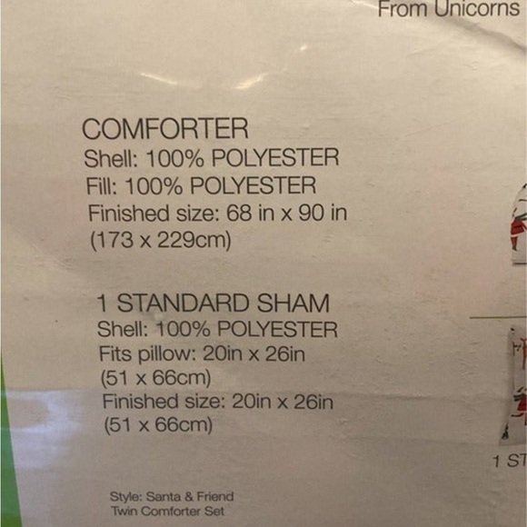 CHARTER CLUB KIDS TWIN SANTA AND FRIENDS REVERSIBLE 2 PIECE COMFORTER TWIN SET - Picture 7 of 9